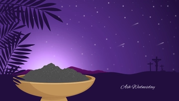 Free Ash Wednesday Purple Background Template to Edit Online