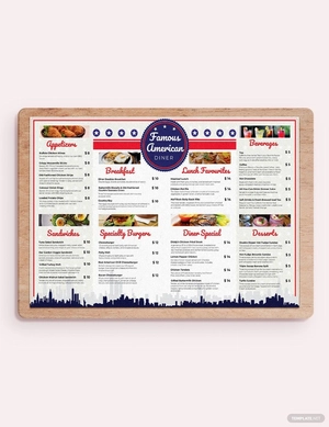 American Dinner Restaurant Menu Template