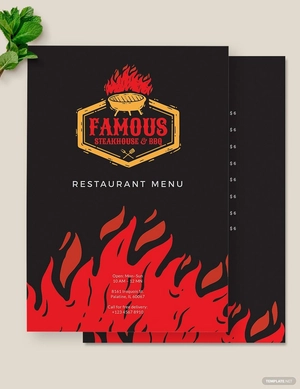 Steakhouse BBQ Restaurant Menu Template