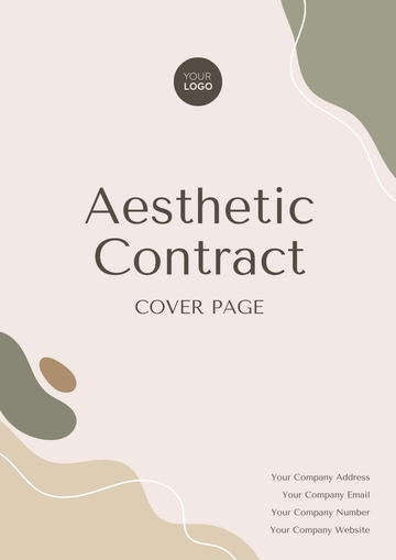 Free Aesthetic Contract Cover Page Template to Edit Online