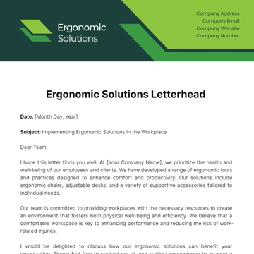 Free Ergonomic Solutions Letterhead Template to Edit Online