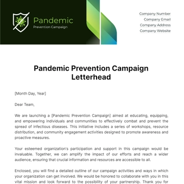 Free Pandemic Prevention Campaign Letterhead Template to Edit Online
