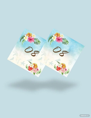 Beach Wedding Table Number Card Template