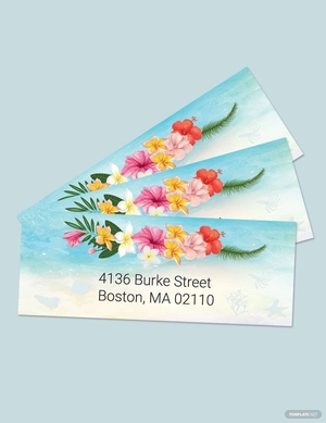 Beach Wedding Address Labels Card Template