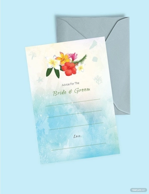 Beach Wedding Advice Card Template