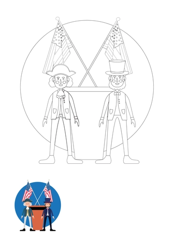 Free Happy President's Day Coloring Pages Template to Edit Online