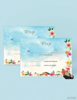 Beach Wedding Rsvp Card Template