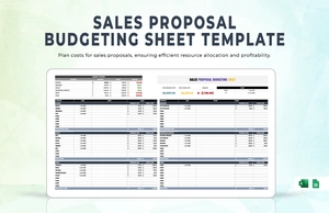 Sales Proposal Budgeting Sheet Template