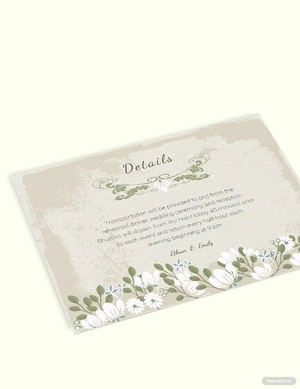 Vintage Wedding Details Card Template
