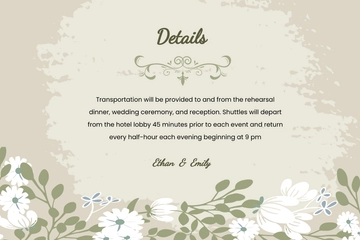 Free Vintage Wedding Details Card Template to Edit Online