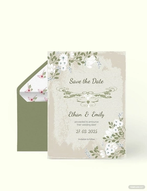 Vintage Wedding save The Date Card Template