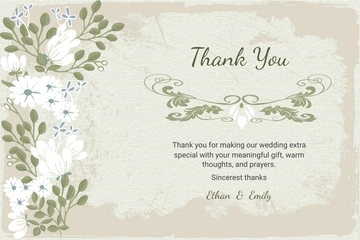 Free Vintage Wedding Thank You Card Template to Edit Online
