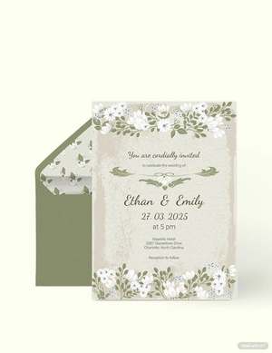 Vintage Wedding Invitation Card Template
