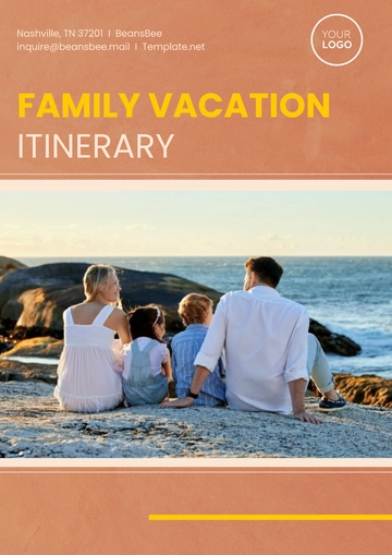 Free Family Vacation Itinerary Template to Edit Online
