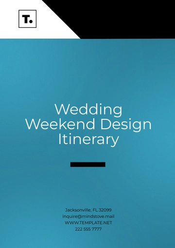 Free Wedding Weekend Design Itinerary Template to Edit Online