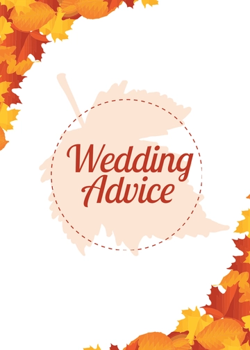 Free Fall Wedding Advice Card Template to Edit Online