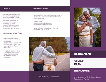 Free Retirement Savings Plan Brochure Template to Edit Online