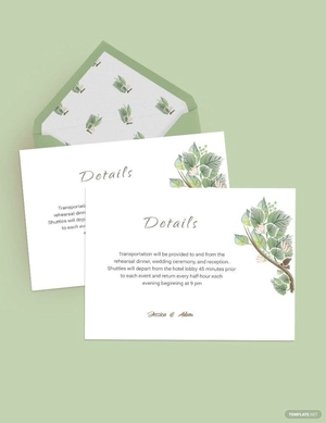 Fall Wedding Details Card Template