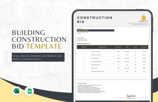 Building Construction Bid Template