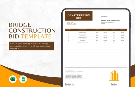 Bridge Construction Bid Template