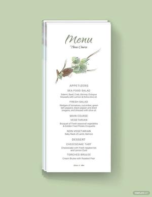 Fall Wedding Menu Card Template