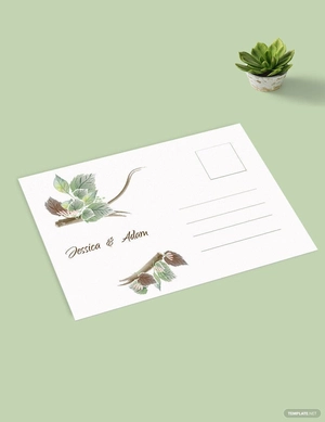 Fall Wedding Post Card Template