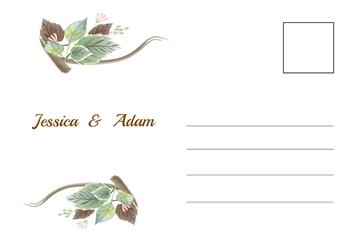 Free Fall Wedding Post Card Template to Edit Online