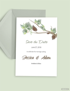 Fall Wedding Save The Date Card Template