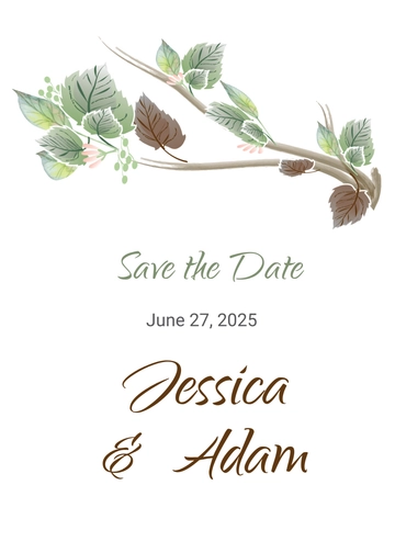 Free Fall Wedding Save The Date Card Template to Edit Online