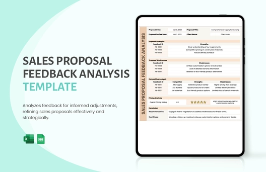 Sales Proposal Feedback Analysis Template Sales Proposal Feedback Analysis Template