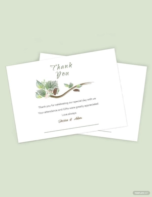 Fall Wedding Thank You Card Template