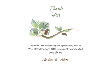 Free Fall Wedding Thank You Card Template to Edit Online