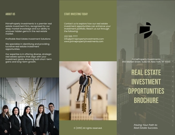 Free Real Estate Investment Opportunities Brochure Template to Edit Online