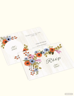 Small Flower Wedding RSVP Card Template