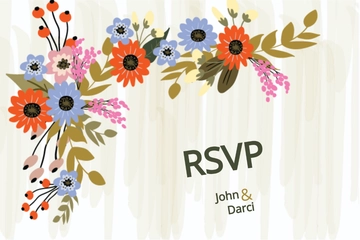 Free Small Flower Wedding RSVP Card Template to Edit Online