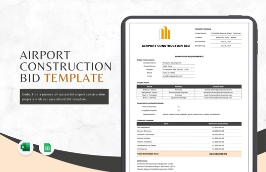Airport Construction Bid Template