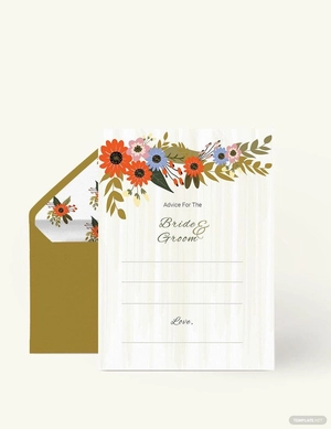 Small Flower Wedding Advice Card Template
