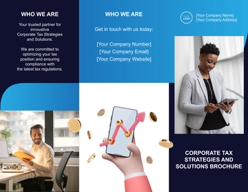 Free Corporate Tax Strategies and Solutions Brochure Template to Edit Online