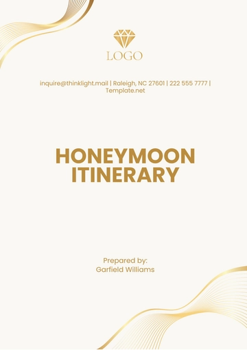Free Honeymoon Itinerary Template to Edit Online