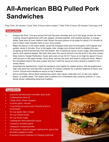 Free President's Day Recipes Template to Edit Online