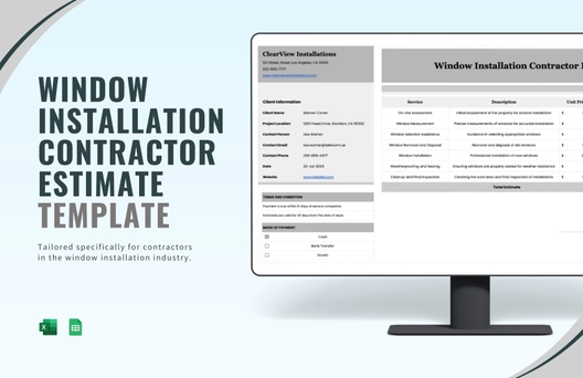 Window Installation Contractor Estimate Template