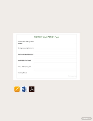 Monthly Sales Action Plan Template