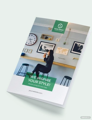 Interior Contractor Bi-Fold Brochure Template