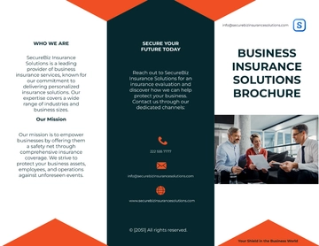 Free Business Insurance Solutions Brochure Template to Edit Online