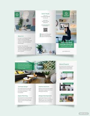 Interior Contractor Tri-Fold Brochure Template