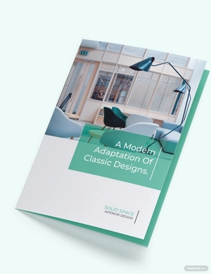 Interior Design Company Bi-Fold Brochure Template
