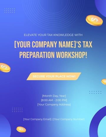 Free Tax Preparation Workshop Flyer Template to Edit Online