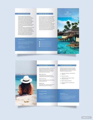 Island Resort Tri-Fold Brochure Template