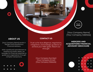 Free Mergers and Acquisitions  Financial Advisory Brochure Template to Edit Online
