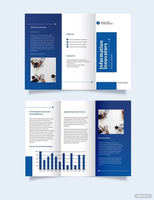 IT Annual Report Tri-Fold Brochure Template